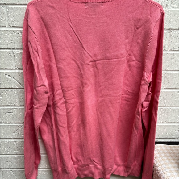 Land’s End NWT women’s cotton pink crewneck sweater size xl - Picture 4 of 4